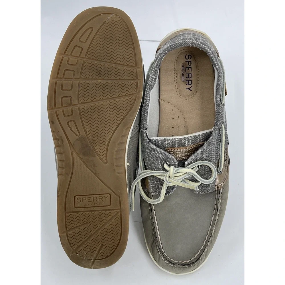 Sperry Top-Sider Bluefish Sparkle Grey Boat Shoe Women's‎ Size: 8M